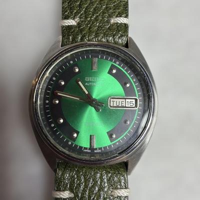 Б/у Автоматические часы SEIKO 1981 года 6309-525J Редкие Зеленые В рабочем состоянии