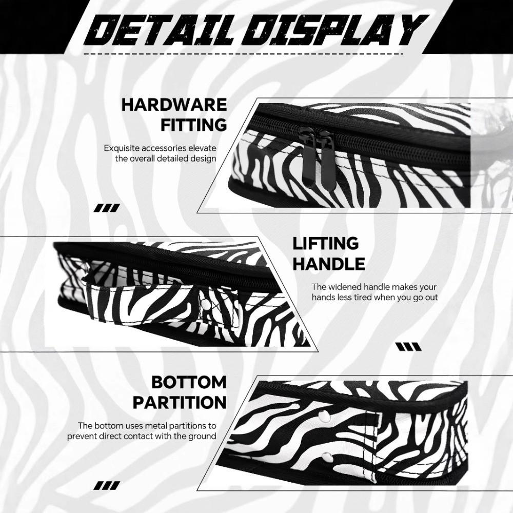 Large Capacity Stripe Barber Box Universal Beard Trimmer Case Electric Clipper Bag Travel