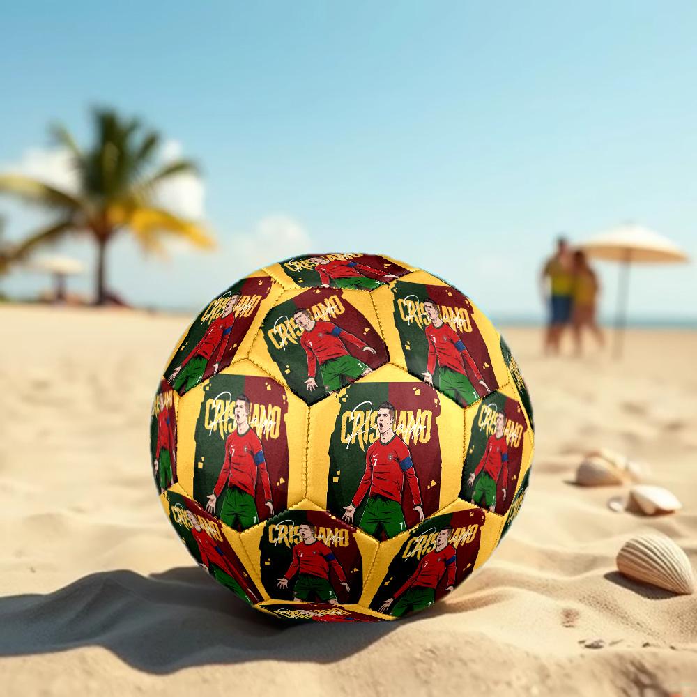 Cristiano Ronaldo Soccer Ball Size 5 Football Machine-Stitched Indoor/Outdoor Training and Matches Soccer Accessory