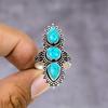 Santa Rosa Turquoise Handmade 925 Sterling Silver Jewelry Ring Size 8 H0q76