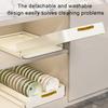 Draining Rack Self-adhesive Stripe Drawer Type Heavy Duty Load Capacity Easily Pull-out Dish Plate Bowl Drying Organiser