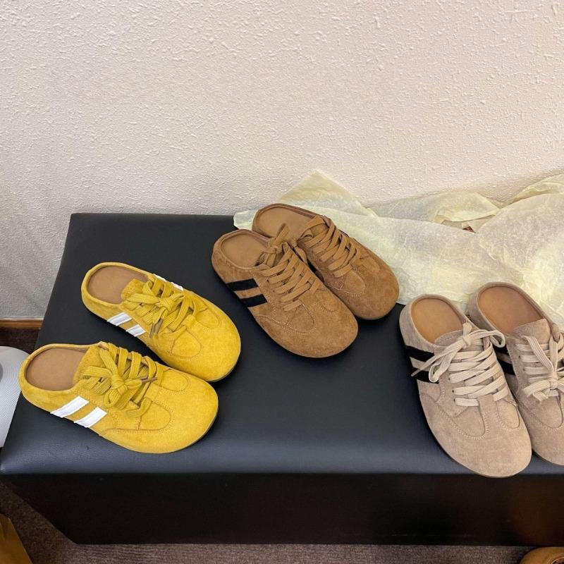 Retro Bag Head Half Slippers Women's Outer Wear Spring and Summer New Thick Bottom Inner Height Sandals Color Matching