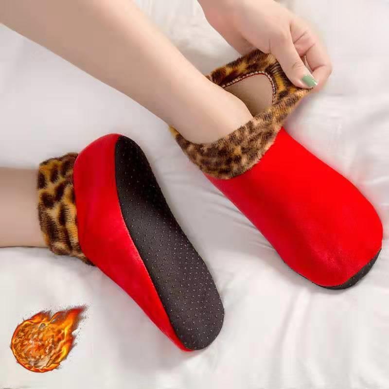 Женские утолщенные нескользящие домашние носки Plus Velvet – теплые бахилы средней высоты для осени и зимы.