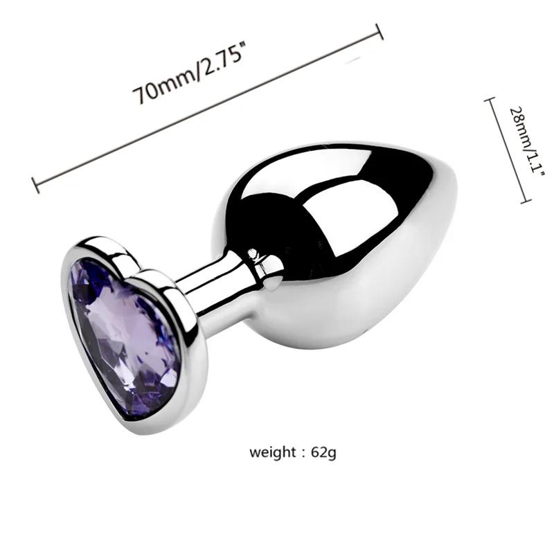 S/M/L Metal Anal Plug Butt Plug Sex Toy Butt Toy for Women Men Couples Gay Adult Game Masturbator Anal Diamond Sex Shop