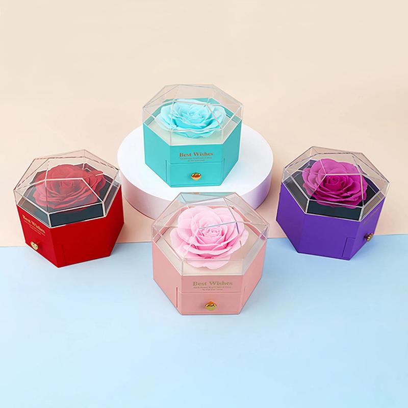 Valentine's Day Container Transparent Soap Flower Birthday Party Packaging Box Creative Gift Accessories