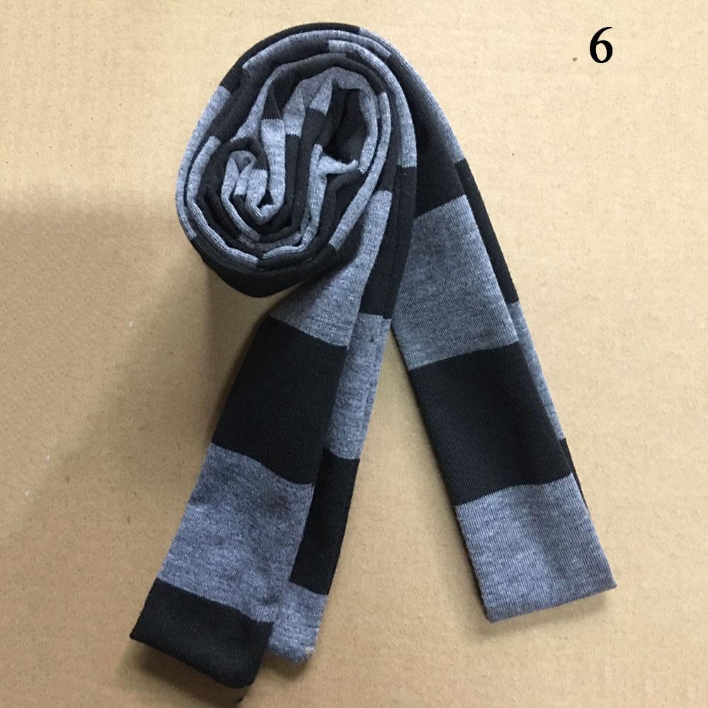 Полосатый шарф Длинный шарф-галстук Женские хлопковые шарфы Тонкий и узкий шарф Харадзюку Полосатые вязаные шарфы Женская грелка для шеи Новый