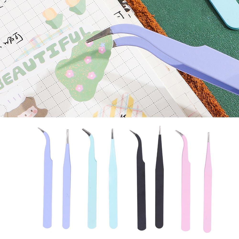 8pcs Protective Cover Tape Tweezer Thickened Handle Precision Tweezers Set Lash Extensions