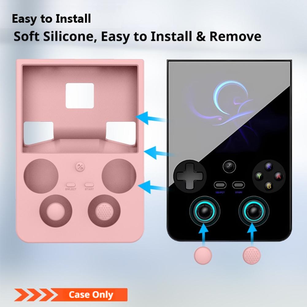 Ретро-кейс для портативной игровой консоли ANBERNIC RG477V - Полностью облегающий мягкий силиконовый ударопрочный защитный аксессуар