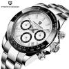 PAGANI DESIGN PD-1644 Men Quartz Watch Ceramic Bezel Japan VK63 Movt Sapphire Glass 100m Waterproof Chronograph Wristwatch