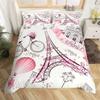 Eiffel Tower Duvet Cover Chic Paris Bedding Set Microfiber Modern French Style Romantic Theme Comforter Cover With Pillowcase