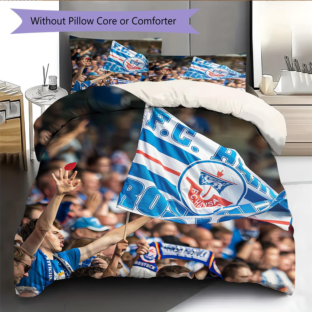 Lufthansa team Pattern Bedding Home Decoration Birthday Gift (1 * duvet cover + 2 * pillowcase, without core)