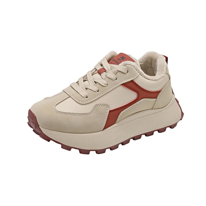 Women's Chunky Platform Snow Boots With Faux Fur Lined Winter Warm Outdoor Walking Shoes Casual Lace-Up Anti-Slip Workout Running Sneakers for Women