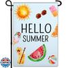 Hello Summer Garden Ags 12x18 Double Sided Ice Cream Fruits Beach Signs Gar HHZ UUV WZZ