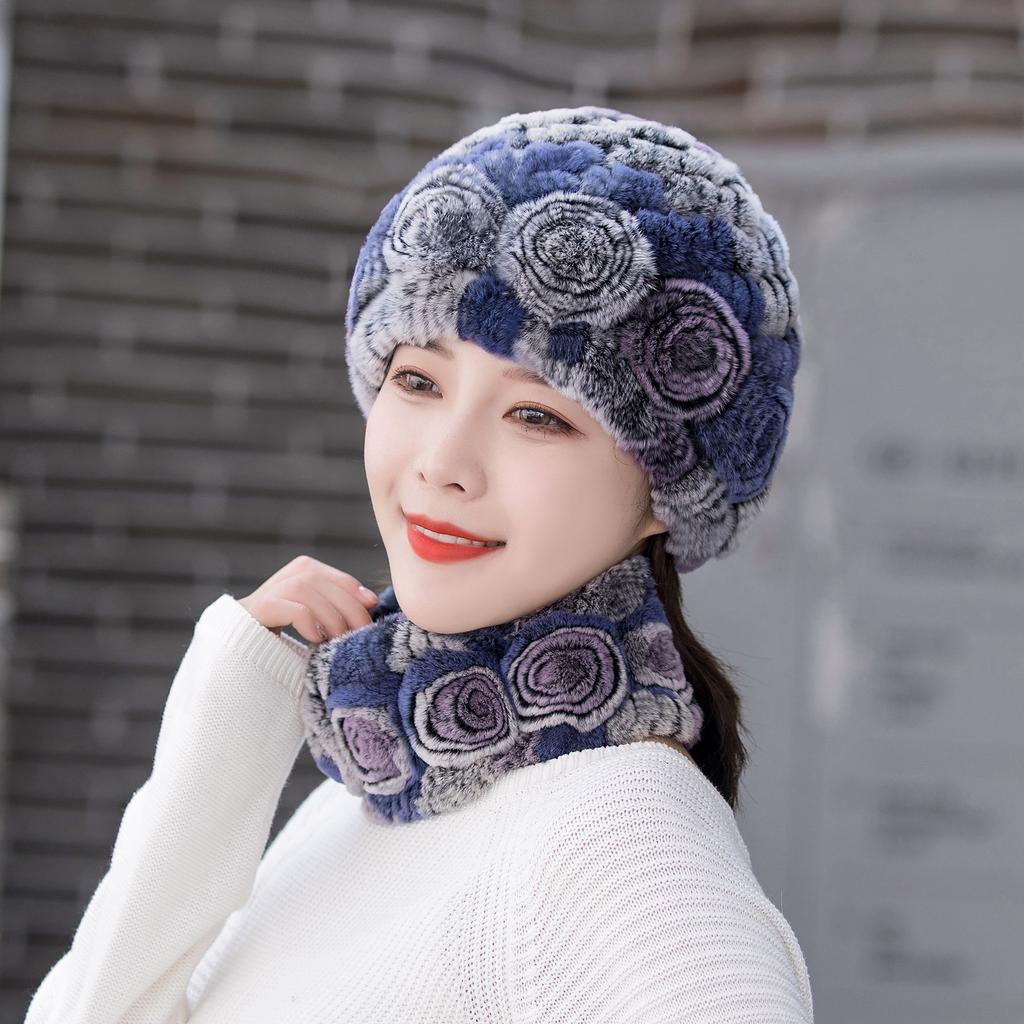 Искусственная меховая шапка, элегантные полосатые вязаные шапки, толстые, утепленные, с защитой от холода, шапки-ушанки для женщин, осень и зима