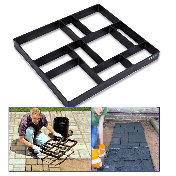 Moule à pavés pour allée de jardin 45 x 40 x 4 cm en plastique PP – 1 pièce