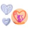 Набор из 2 скульптурных форм, легко извлекаемых из формы, силиконовая форма для украшения сердца в виде медведя/бабочки для энтузиастов