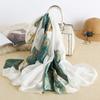 Long Silk Scarf Spring and Summer Thin Style Printed Scarf Beautiful Brocade Lotus Shawl Imitation Silk Scarf Gauze Scarf
