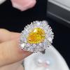 BELLA BOX Новые темпераментные желтые грушевидные великолепные кольца для женщин с цирконом для помолвки, изысканные великолепные ювелирные изделия, подарок