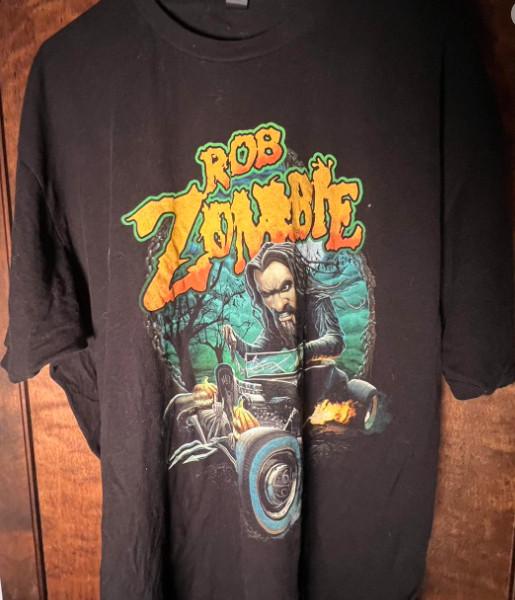 Черная футболка Rob Zombie 2XL в стиле Rat Fink с разноцветным принтом, унисекс