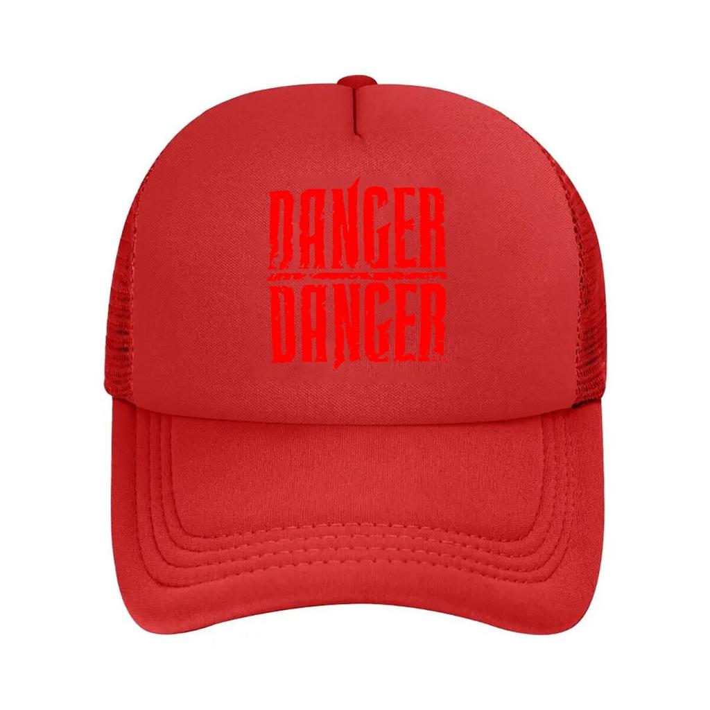 Danger Danger Text Art Fashion Mesh Baseball Cap Breathable Casual Hats Outdoor Snapback Cap