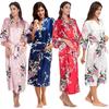 Ayollar Uzun Ipak Kelin Xalati Satin Ipakli Tungi Ko'ylak Xalat Kelin Ko'ylagi Kimono