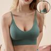 Women's Seamless Vest Lingerie Solid Color Fashion Striped V Neck Crop Top Bra Push Up Bra Comfortable Top