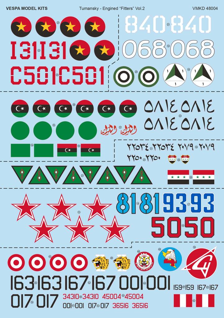 Vespa Наборы Моделей Масштаб Подходящий Тип Двигателя Пластиковая Модель Декаль VMKD48004 1/48 Су-22 [Туманский Том 2] (Самолет)