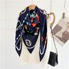 195*125*125cm Luxury Mulberry Silk Wool Scarf Triangle Scarf Office Women's Hairband Folding Scarf Women's Shawl Scarf