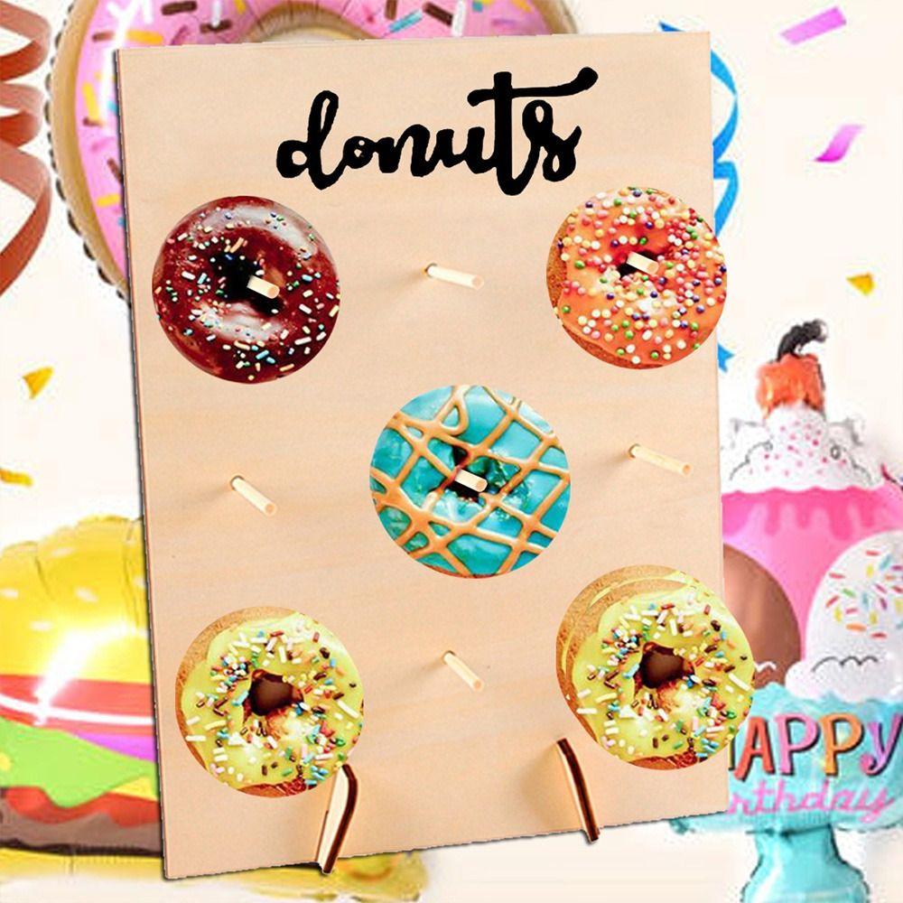 DIY Wooden Party Supplies Birthday Favour Doughnut Rack Storage Racks Donut Wall Stand Donut Holds