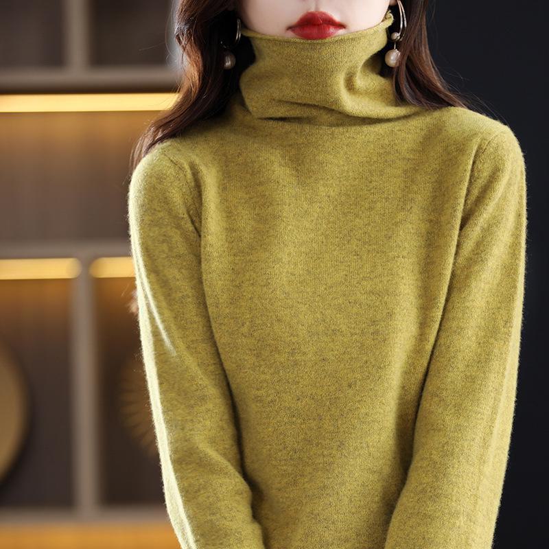 Женская водолазка из кашемира – однотонная, короткая, простая вязка, 100% шерсть, на осень и зиму.