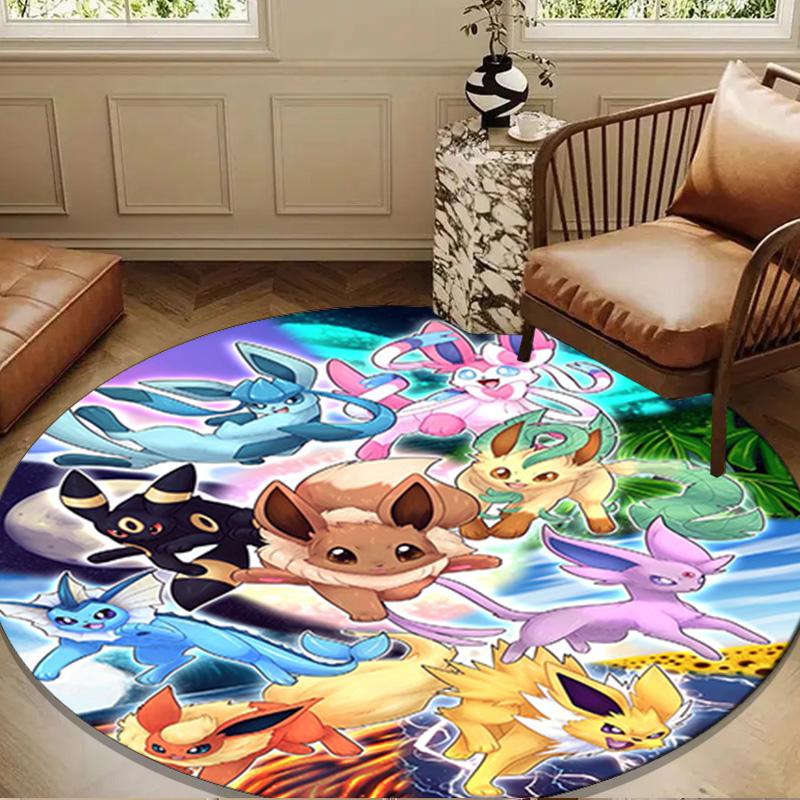 Stained Glass Pika Fantasy Round Rug for Livingroom,Bedroom, Palyroom, Chair Rug, Area rug, Circle Carpet, Large Size Fan Christmas gift