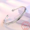 Fashion 925 Sterling Silver Woman Charm Cuff Bracelet Linellae Adjustable Bangle Girls Party Jewelry Gifts