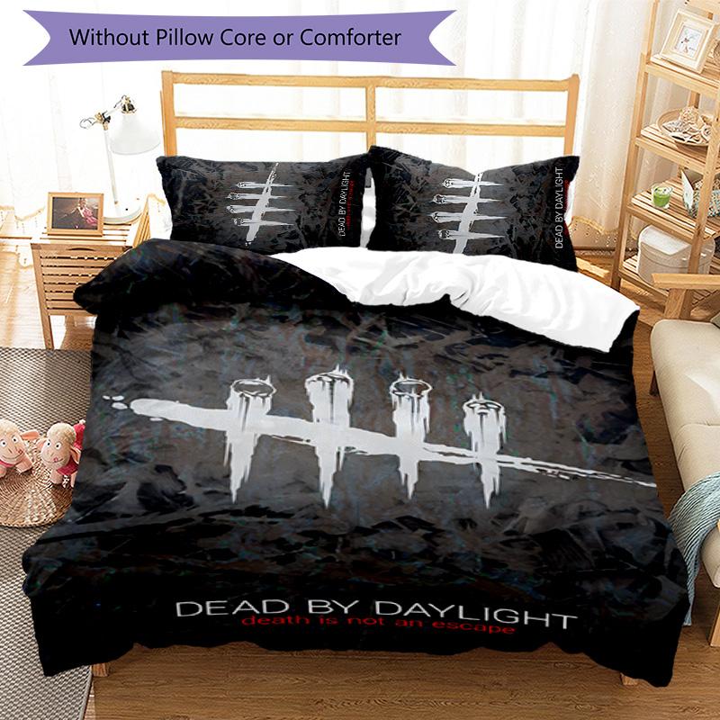 Dead by Daylight 3pcs Bedding Set Duvet Cover Closure Includes 1 Duvet Cover & 2 Pillowcases for All Seasons Bedroom Home Dorm Decor