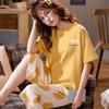 Women's Summer Pajama Set - Round Neck, Short Sleeve, Seven-Point Pants, Comfortable Casual Two-Piece