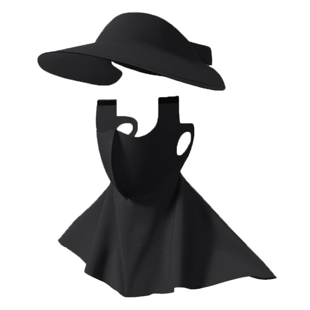 UV Protection Sunscreen Face Cover Dustproof Visor Hat Ice Silk Mask Wide Brimmed Hat Face Protection UV Protection Veil Fishing