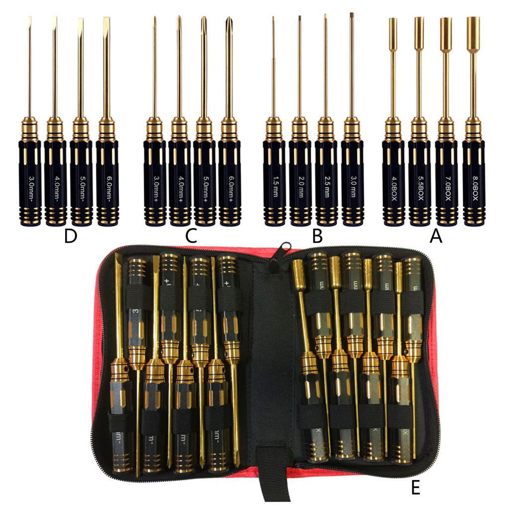 4Pcs Hex Screw Driver Set Titanium Hexagon Screwdriver Wrench Tool Kit For Car Helicopter Fpv Drones Screw Driver Set