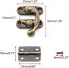 4Pcs Retro Small Box Hinges And 2 Sets Antique Right Latch Hook Hasp Wood Jewelry Box Hasp Catch Decoration For Cabinet Box