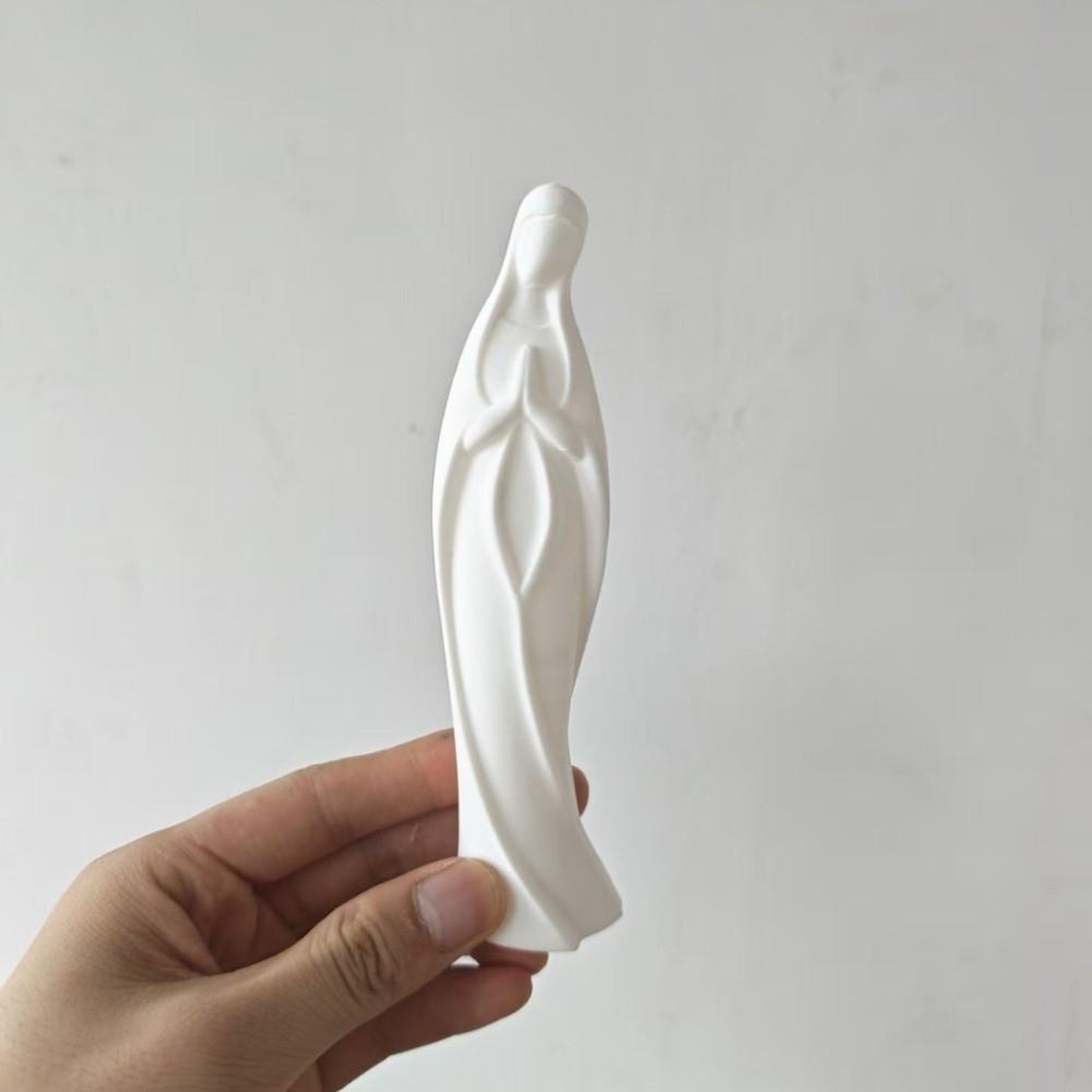 3D Printed Praying Virgin Mary Statue Minimalist Virgin Mary Desktop Sculpture Home Shelf Decor