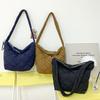 Large Capacity Cotton Clothing Fashion Bag for Women  Pleated Bag  One-shoulder Cloud Bag  Simple Casual Crossbody Bag