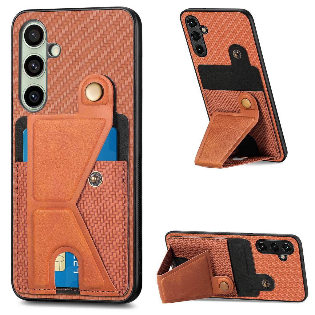For Samsung Galaxy A56 5G Case with K-Shaped Kickstand Leather Phone Back Cover