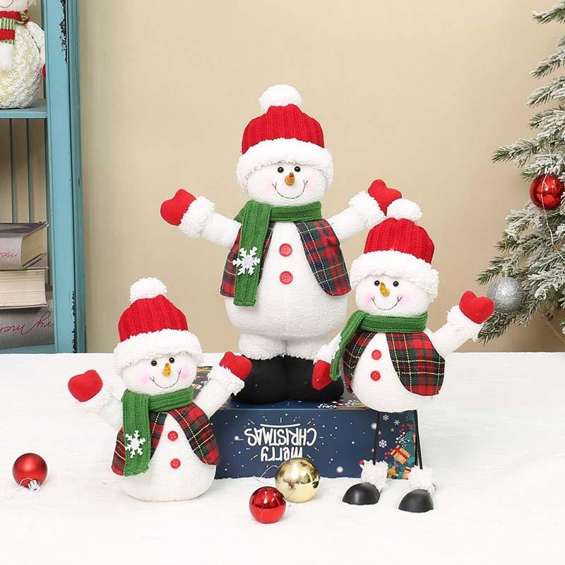2026 New Christmas decoration fabric doll Christmas scene arrangement American Elk Snowman doll ornament