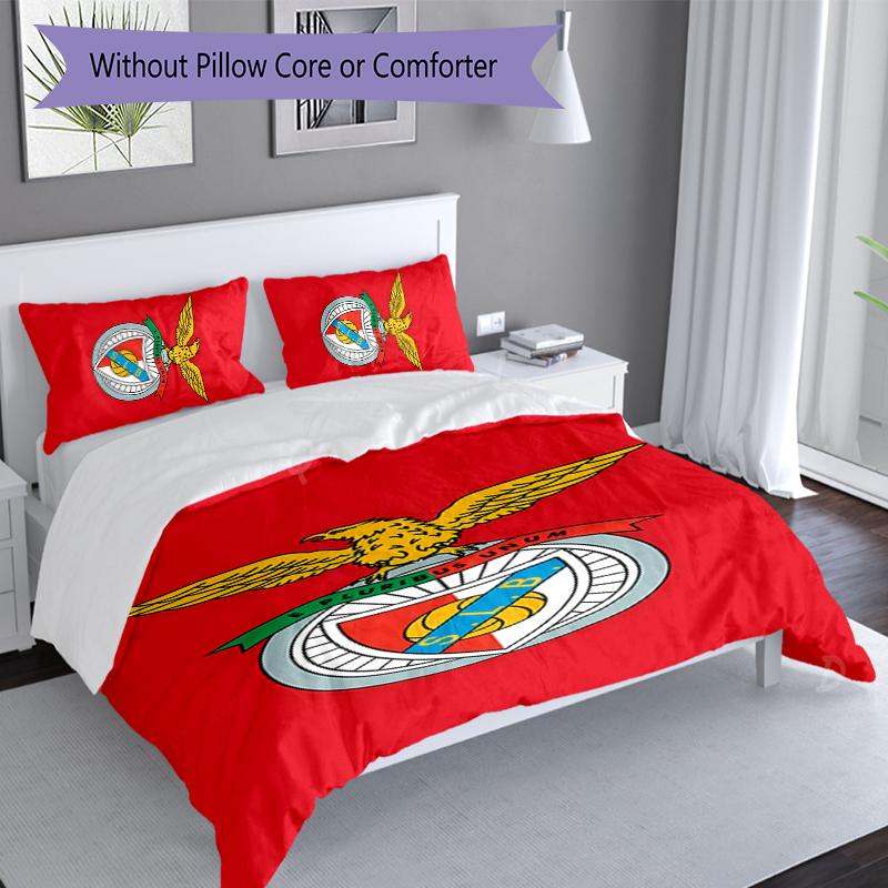 3pcs Sport Lisboa e Benfica Duvet Cover Set, Includes 1 Duvet Cover and 2 Pillowcases,Skin-Friendly&Comfortable Fabric,Suitable Bedding Sets