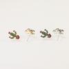 S925 Silver Needle Earrings Simple Female Small Premium Sense Painted Oil Cactus Earrings Internet celebrity Gold East Gate Earrings