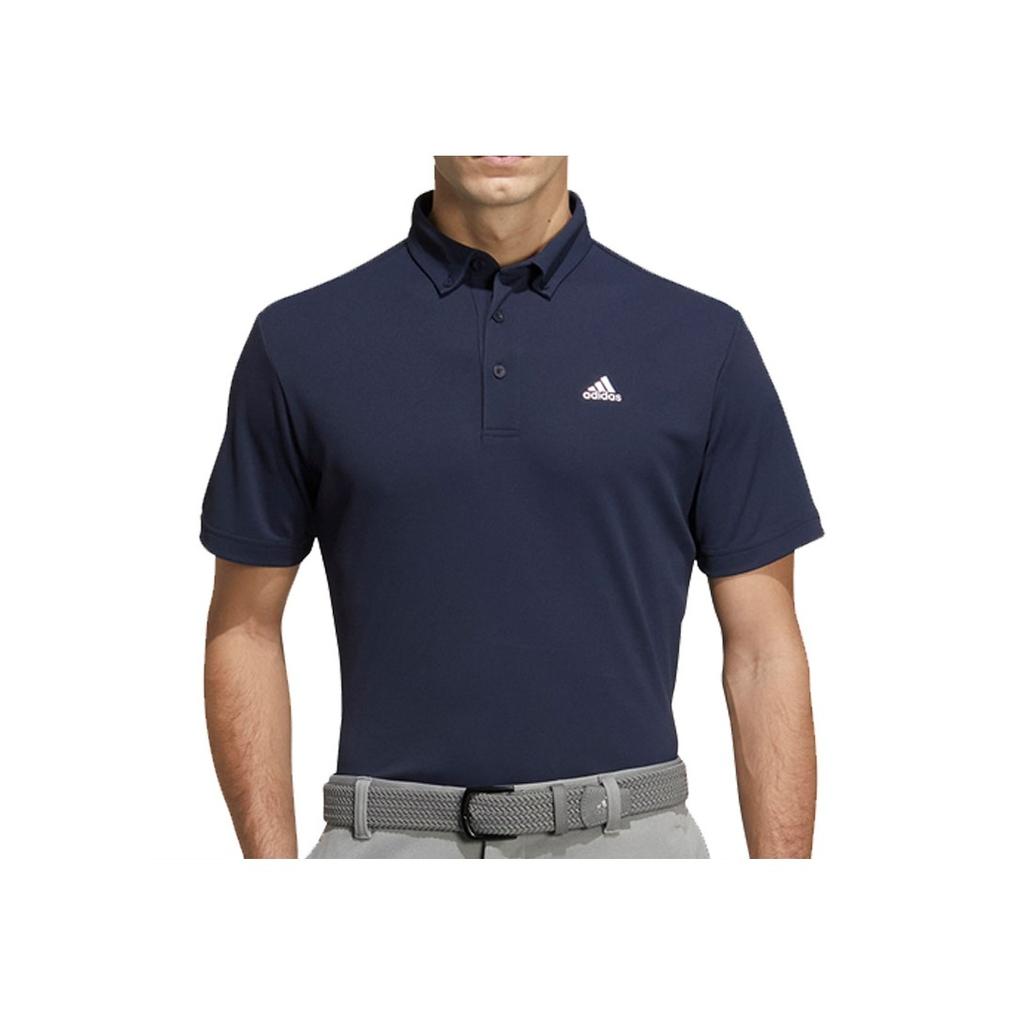 Adidas Повседневная рубашка поло с коротким рукавом и принтом логотипа, мужские топы, темно-синие, H64608
