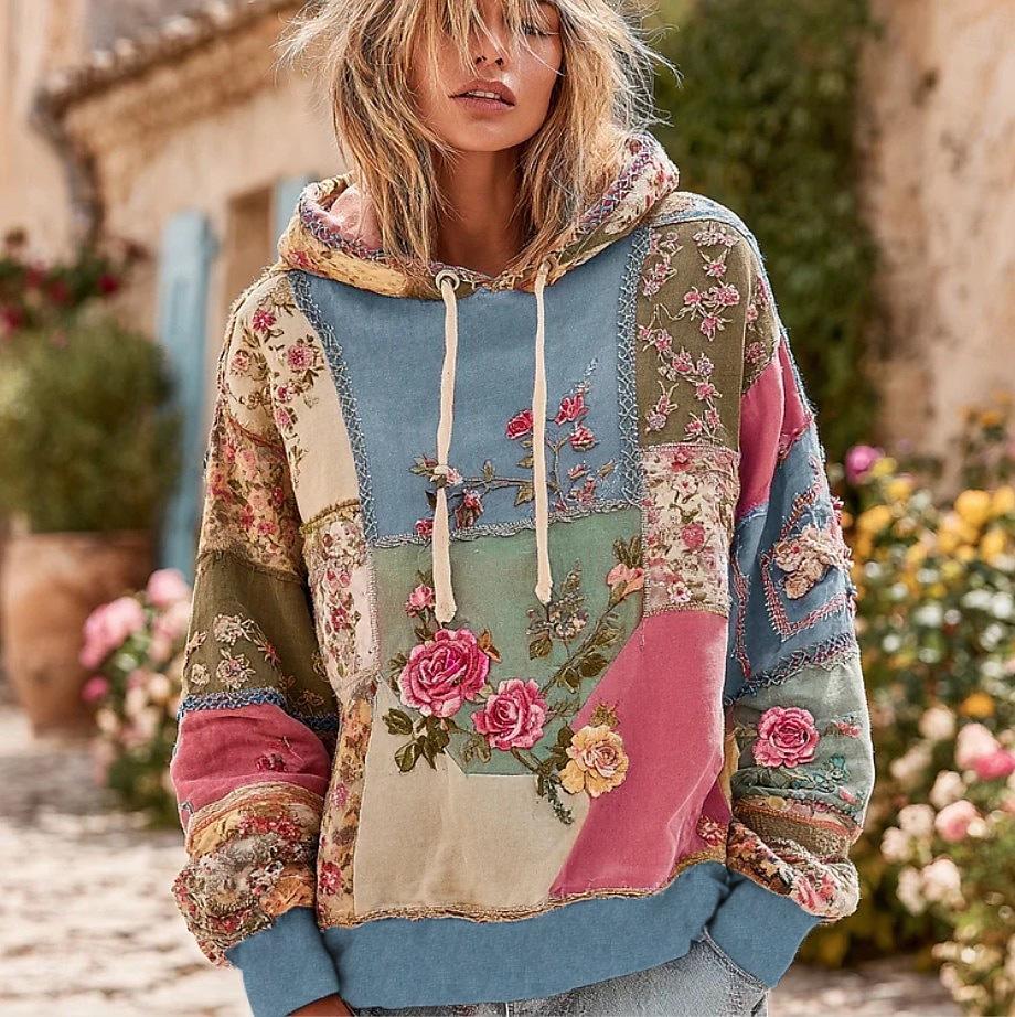 Ретро-худи с принтом и шнуровкой, Осень-Зима 2025