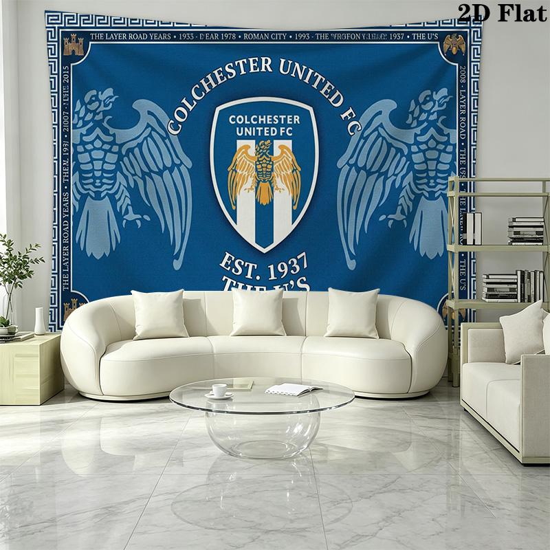 Colchester Utd FC Wall Tapestry Aesthetic Wall Hanging Printed Fabric Blanket Decorative Tapestries for Bedroom Living Room Home Decor
