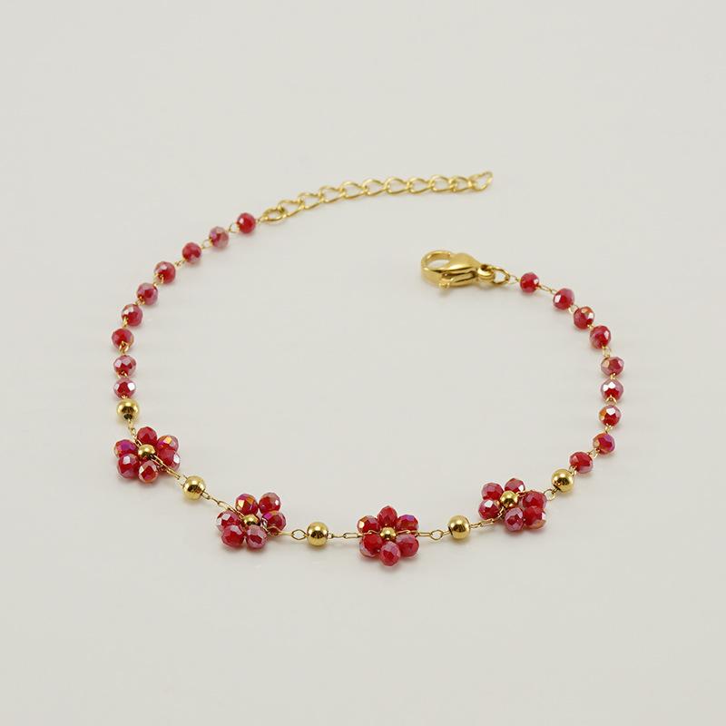 Нержавеющая сталь Новые серьги-цветы браслет ожерелье хрустальные бусины универсальные украшения в стиле бохо