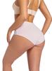 Набор из 4 женских хлопковых трусов-слипов с высокой талией, кружевной отделкой и цветочным принтом | Мягкое, дышащее, удобное нижнее белье на каждый день