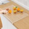 Acrylic Cutting Board with Counter Lip Non Slip Clear Cutting Board for Kitchen L-Shaped Charcuterie Board for Vegetables Cakes Pizza Sandwiches