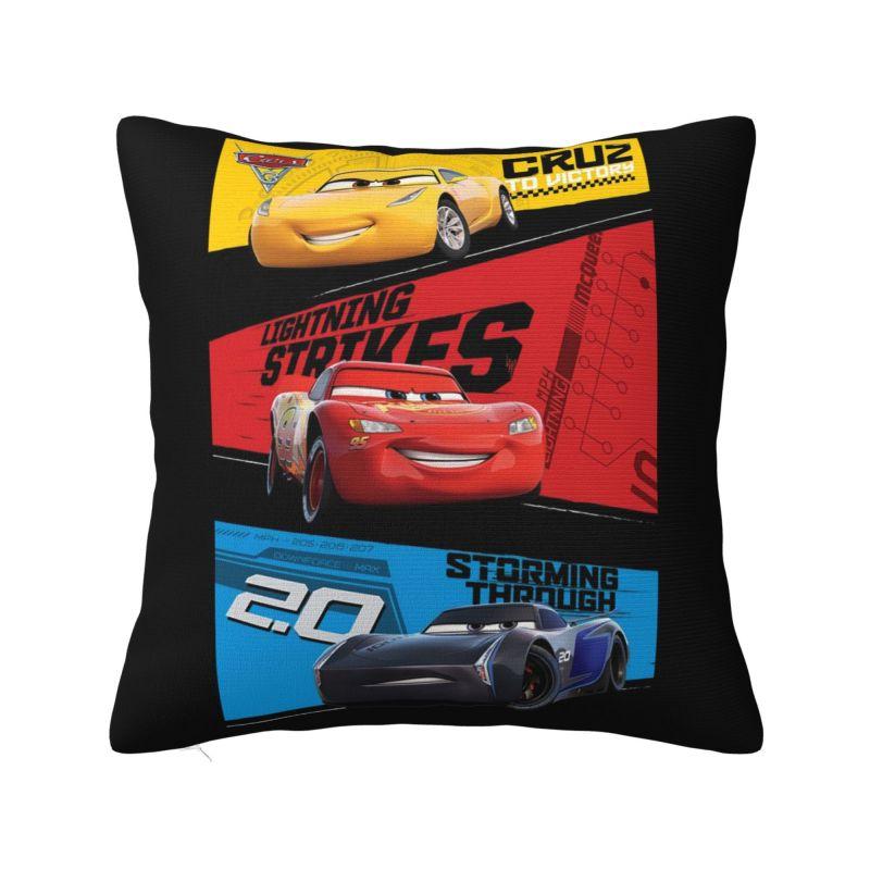 Custom Fashion Lightning McQueen Cartoon Cushion Cover 45x45cm Soft Pillow for Sofa Square Pillowcase